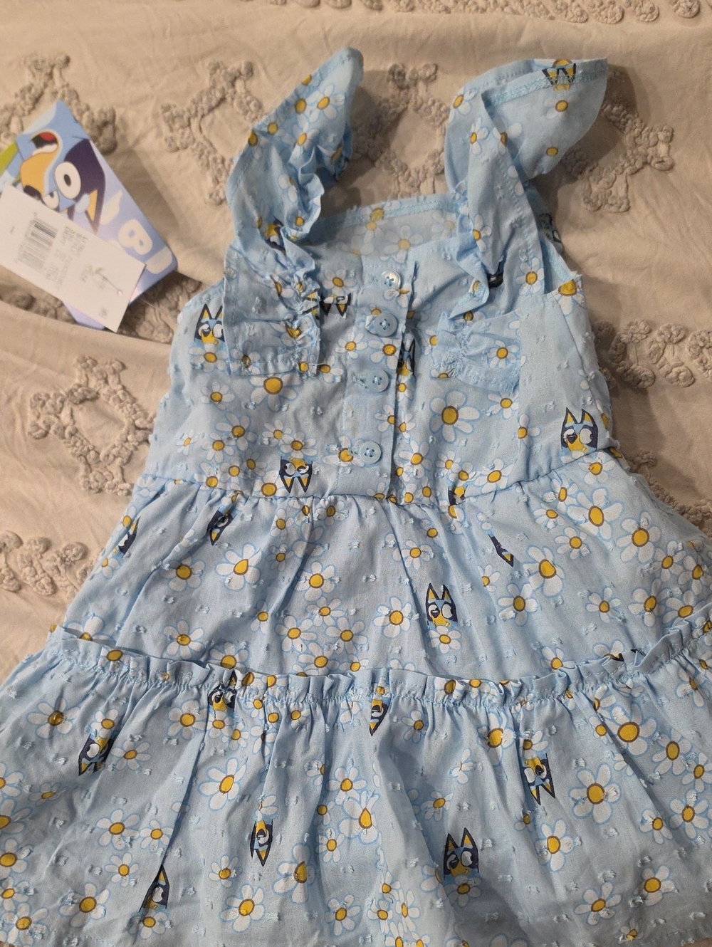 Girls' Light Blue Daisy Print Sundress